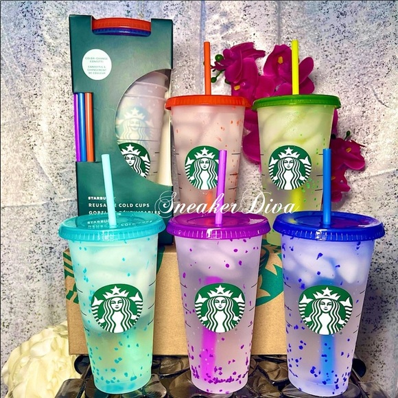 💖Starbucks🌈confetti color changing reusable cups - Picture 2 of 6